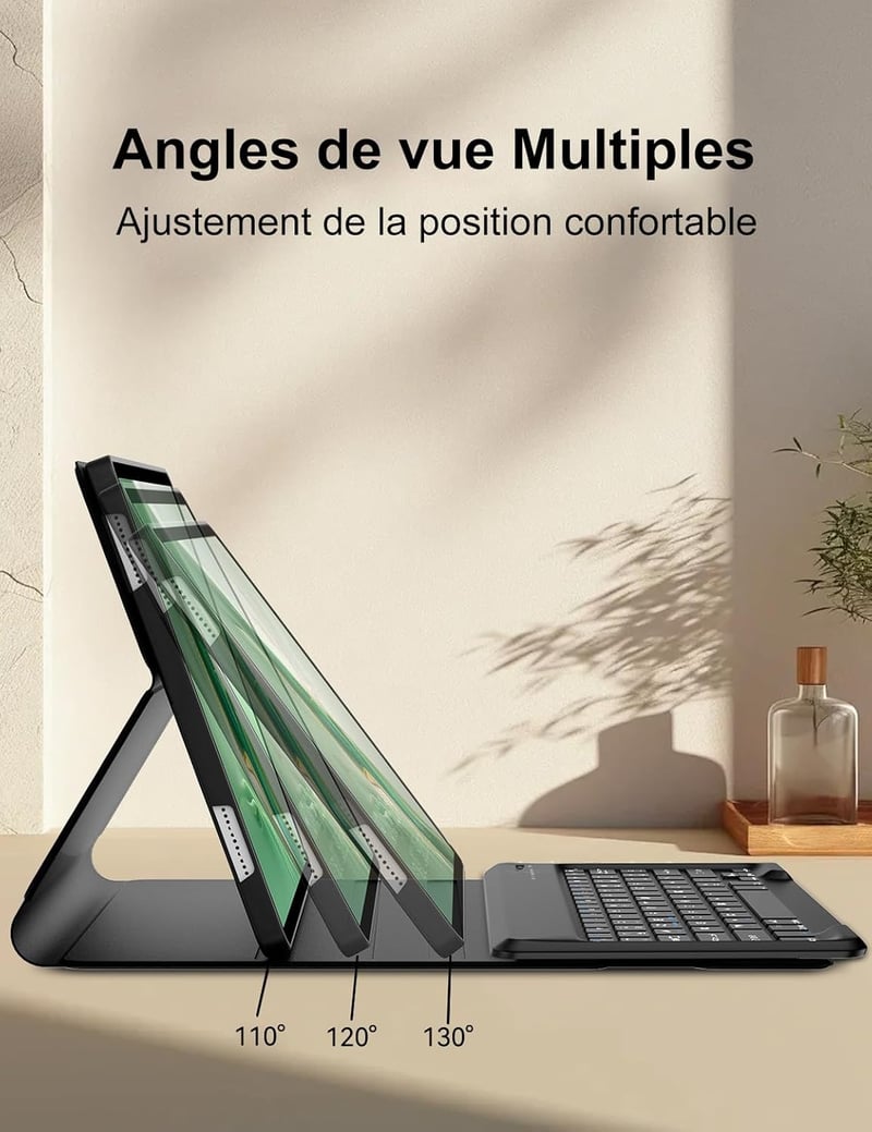 FOGARI Bluetooth Billentyűzet Honor MagicPad 2 WiFi Tablethez - Mágneses Vezeték Nélküli Védőtok 12,3 Hüvelykes Készülékhez, Fekete, AZERTY 