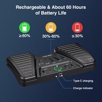 LEKATO Bluetooth Lapozó Pedál - Vezeték Nélküli Lapozó Okostelefonhoz, Tablethez, Számítógéphez - 5 Üzemmód, 60 Órás Üzemidő, Újratölthető 4