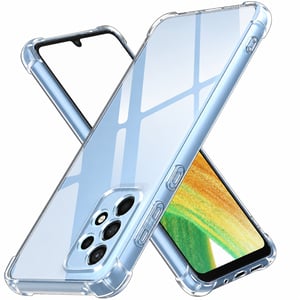 Husă transparentă din TPU ivoler pentru Samsung Galaxy A33 5G + 2 folii de protecție din sticlă securizată (1 folie — lipsește 1 bucată de folie de sticlă (stare: vezi a 2-a imagine))