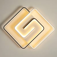 minifair Modern LED Mennyezeti Lámpa 36W 50cm - Távirányítós Négyzet Alakú Fekete-Fehér Fényerőszabályozható Lámpatest Nappaliba Hálószobába 3