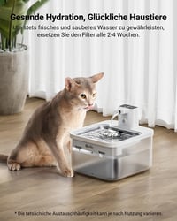 DownyPaws 2.5L macska ivófontána mozgásérzékelővel, akkumulátoros, csendes szivattyú 5