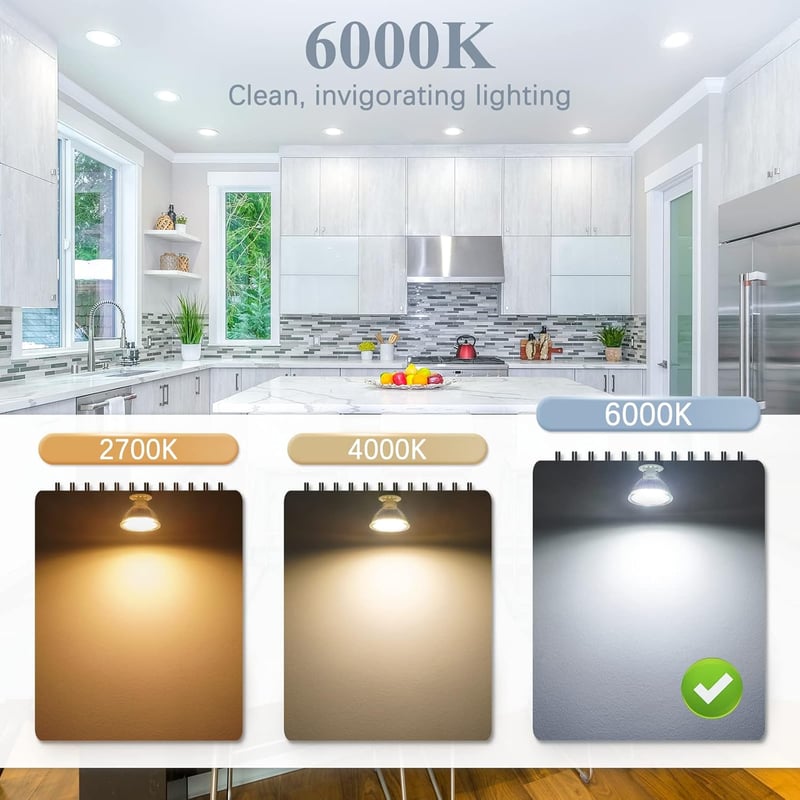 DiCUNO GU5.3 LED Izzó, Dimmelhető MR16 Spotlámpak, 5W (50W Halogén Helyett), 6000K Hideg Fehér, 500LM, 120° Szórási Szög, Energiatakarékos, 