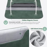 MacBook Air 15 M2 védőtok - HYZUO éjzöld laptop táska kiegészítő zsebbel 4