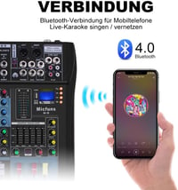 Micfuns 8 Csatornás Professzionális Keverőpult Bluetooth-szal és USB Felvétellel 2