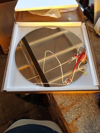 TSKDKIT Kerek Falitükör 50 cm Öntapadós Keret Nélküli HD Üvegtükör Fürdőszobába Nappaliba Hálószobába Használt 2