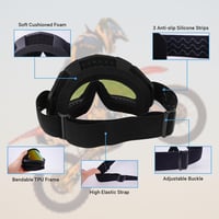 Motoros Szemüveg - UV Védelem, Szélálló, Porálló, OTG Kompatibilis - ATV, Dirt Bike, Motocross, Kerékpár, Sí és Hegymászás 3
