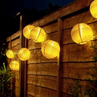 ALED LIGHT Napelemes LED Lampion Füzér - 30 Vízálló Meleg Fehér Lámpás, Kerti Dekoráció, 2 Világítási Móddal, Kültéri Használatra 3