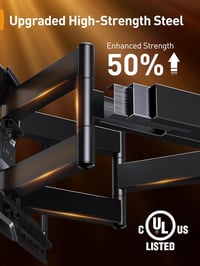 Perlegear TV Fali Tartó 42-90" Képernyőkhöz, 68 kg Teherbírás, Előszerelt, Dönthető, Forgatható, Kihúzható, VESA 600x400mm, Univerzális 6