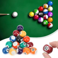 Keenso 16 db-os Mini Biliárdgolyó Készlet - 32mm Amerikai Biliárd Kiegészítő Gyerekeknek, Műgyantából, Többszínű, Könnyű Hordozhatóság 8