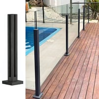 ABONOK 95 cm-es Fekete Sarok Üvegkorlát Oszlop - 304-es Rozsdamentes Acél, 10-12 mm Üveghez, Erkélyhez, Lépcsőhöz, Teraszhoz 1