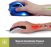 DeLUX M618MINI ergonomikus, vezeték nélküli, kék mini egér - RGB, 4000 DPI, csendes kattintás, karpális alagút szindrómára 2