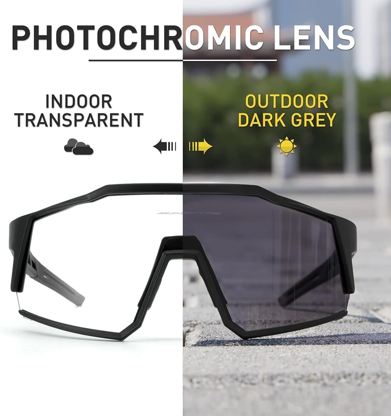 KAPVOE Fotokróm Kerékpáros Napszemüveg TR90 Kerettel Unisex