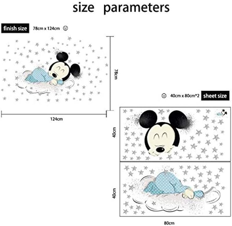 Kibi XXL Mickey és Minnie egér falmatrica gyerekszobába - 2 darabos készlet