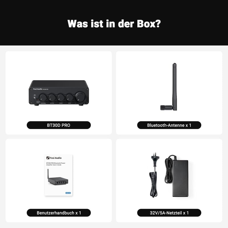 Fosi Audio BT30D Pro Bluetooth 5.0 Hi-Fi erősítő, 165W+350W, hangfalakhoz és mélyládához