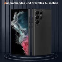 Samsung Galaxy S22 Ultra Matt Fekete Ütésálló Szilikon Tok Kameravédővel 2
