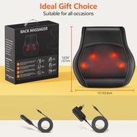 Brelley Nyak- és Hátmasszírozó Párna Melegítő Funkcióval - 3D Shiatsu Masszázs, 3 Intenzitás, Távirányító, Izomfájdalom Enyhítésre - Black 8
