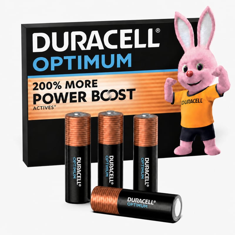 Baterii alcaline Duracell Optimum AA LR06 1,5V - 4 buc. (pachet parțial)
