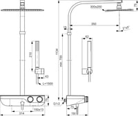 Ideal Standard Ceratherm S200 A7332AA Felszerelhető Zuhanyszett - Króm Kivitel, Sárgaréz Anyag, Fali Rögzítésű Zuhanyrendszer 7
