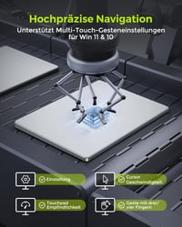 seenda Érintőpad PC-hez - Alumínium Külső Trackpad Multi-Touch Navigációval, Nagy Pontosságú Vezetékes Touchpad Windows 11/10 Számítógépekhe 6