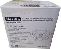 Herdio 4" Mennyezeti Hangszóró, 160W 2-Utas Süllyesztett Beépíthető, Beltéri Használatra, Hálószobába, Fürdőbe, Házimoziba, Polipropilén Han 9