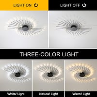 minifair Modern LED Mennyezeti Lámpa 42 Fejes Fényerőszabályozható Fekete Csillár 3000K-6000K Távirányítóval Hálószobába Nappaliba Irodába 2
