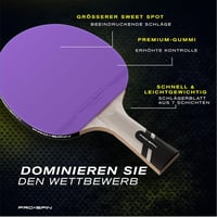 PRO SPIN Karbon Pingpong Ütő - Professzionális Lila Limitált Kiadás, 2.0 mm Szivacs, Kiváló Pörgetés és Pontosság, Védőtokkal, Középhaladó J - 1 Pack | Purple 6