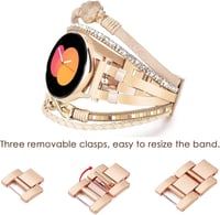 VISOOM Boho Bőr Karkötő Samsung Galaxy Watch 7/6/5/4 Órához - 20mm Többrétegű Gyöngyös Szíj Női Okosórához, Khaki Kör Dizájn 3