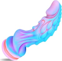 Óriás 22 cm-es kék szilikon dildó, bordázott anál és vaginális játékszer tapadókoronggal 1