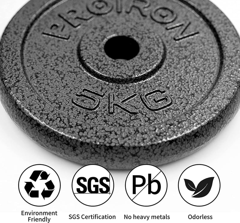 PROIRON öntöttvas súlytárcsák, 25mm átmérő - 1,25/2,5/5/10 kg-os súlyzókhoz