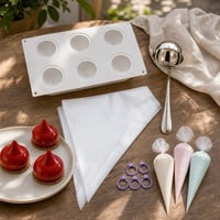 Set Magic Muffin: formă silicon + 100 poșuri de unică folosință + polonic inox 1
