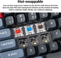 Keychron K2 Pro vezeték nélküli mechanikus billentyűzet, QMK/VIA, cserélhető kapcsolók, 75% elrendezés 3