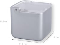 KOOK TIME Kerámia Sótartó Átlátszó Fedéllel - Konyhai Tárolóedény Sónak, Cukornak, Lisztnek - Ezüstszürke Konyhai Kiegészítő 11,2 cm 4