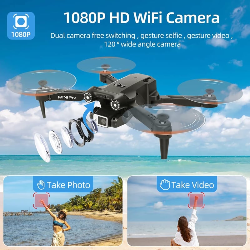 Awaiymi X213 Összecsukható Mini Drón 1080P HD Kamerával - WiFi FPV Quadcopter Hordtáskával, 3 Sebességfokozat, 3D Flip Funkció, Gyerekeknek 
