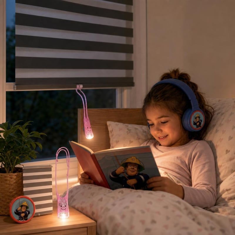 Pachet Povești de Seară: Audiochip Pompierul Sam + Lampă lectură + Rolă dublă fără găurire