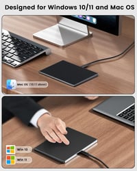 seenda Érintőpad Mac és Windows Rendszerekhez - Precíziós Fém Trackpad Multi-Touch Vezérléssel, Vezetékes Touchpad MacBook/PC/Laptop Eszközö 7
