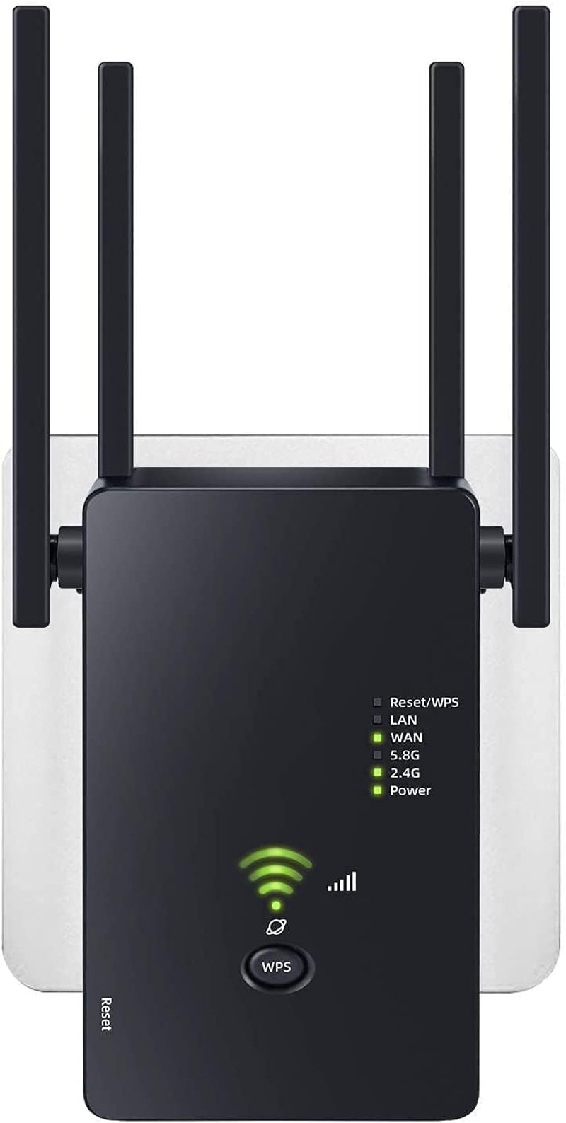 Aenxwa WiFi Jelerősítő 1200 Mbit/s Dual Band 2.4+5 GHz - 4 Antennás Repeater/Router/Access Point Üzemmód, LAN/WAN Port, 15 Eszköz Támogatás