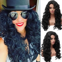 BESTUNG Fekete Hosszú Hullámos Paróka - Hőálló Műhaj Nőknek, Farsangi Jelmezekhez, Halloween Partikhoz, Cosplay Eseményekhez 1