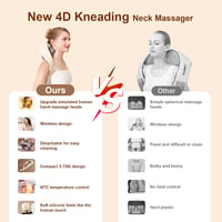 Shiatsu nyak- és vállmasszírozó melegítéssel, kézi masszázs szimuláció, 2 hordozási mód 6