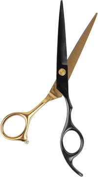 iLogic Barber Shop Professzionális Fodrász Olló 6 Hüvelykes Rozsdamentes Acélból - Kézzel Élezett Prémium Hajvágó Olló Fekete/Arany Színben 4
