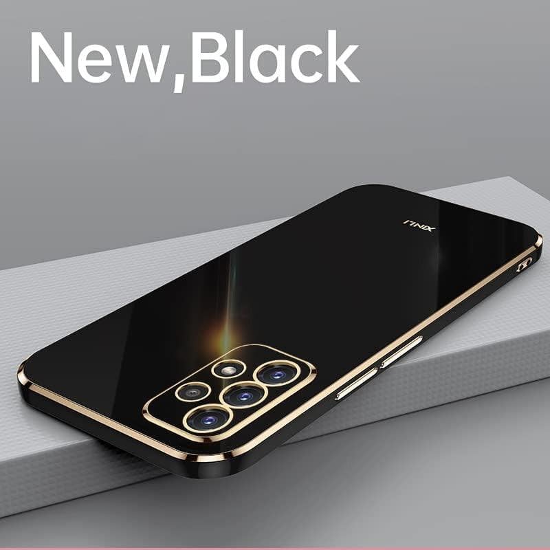 Samsung Galaxy A13 Kék Szilikon Tok Arany Kerettel