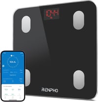 RENPHO Bluetooth Okos Testzsírmérleg - BMI, Izomtömeg, Víz, Fehérje Mérés, Fekete 1