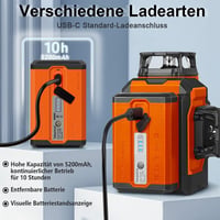TakamineTech Zöld Keresztvonalas Lézer - 3x360° Önszintező Lézeres Szintező 12 Vonallal, Építkezéshez, 5200 mAh Akkumulátor, Távirányítóval, 5