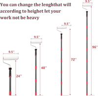 DAKEPOLE Teleszkópos Festőhenger Készlet 70-120 cm - Rozsdamentes Acél Nyéllel Falakhoz és Mennyezethez, Festőecsettel, Létra Nélküli Festés 3