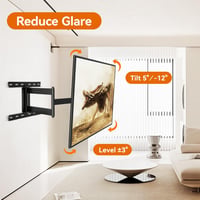 FORGING MOUNT TV Fali Tartó 32-65" Képernyőkhöz, 90° Elforgatható, 910mm Extra Hosszú Kar, 45kg Teherbírás, VESA 400x400mm, Dönthető Konzol 6