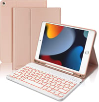 JADEMALL Levehető Bluetooth Billentyűzet Tok iPad 10.2" 9/8/7 Generációhoz - Háttérvilágítású AZERTY Billentyűzet, Rózsaszín

AI: I've creat 1