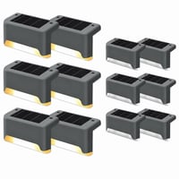 Set 10 Lămpi LED Solare de Exterior GIGALUMI - Iluminat Trepte, Lampă pentru Gard, Lampă Solară de Grădină Rezistentă la Apă pentru Balcon, Terasă, Curte, Gri 1