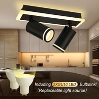 Újracsomagolt Modern Fekete LED Mennyezeti Lámpa 2xGU10 Meleg Fény 4