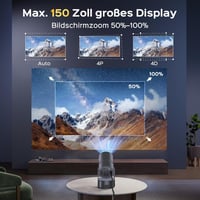 AUBOR MENTECH 4K Mini Projektor Beépített Akkumulátorral - WiFi 6, Bluetooth 5.2, Android OS, 150" Kijelző, Automatikus Keystone Korrekció,  4