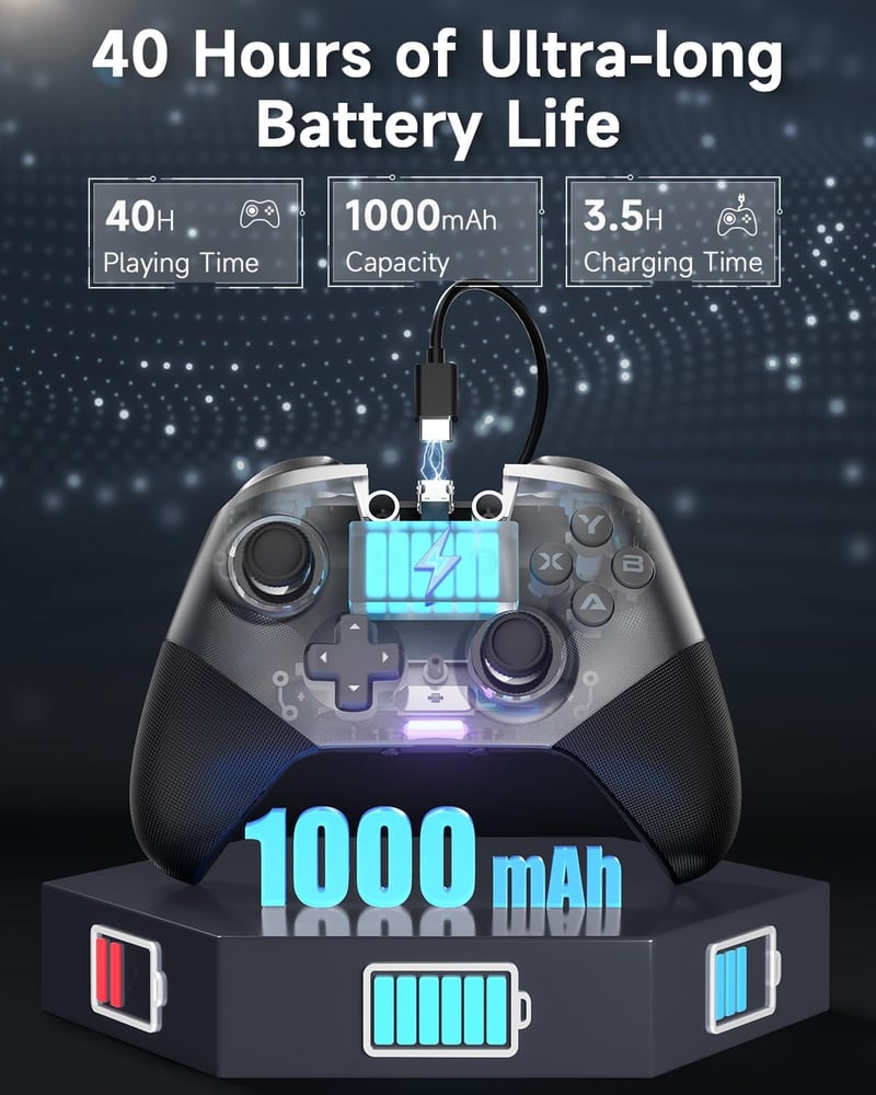 EasySMX X10 vezeték nélküli PC kontroller, Hall szenzoros ravaszokkal, mechanikus gombokkal - PC/Switch/Steam kompatibilis