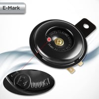 Evermotor 12V Univerzális Hangos Kürt - E-jelzésű, Motorokhoz, Autókhoz, Robogókhoz, Fekete 4